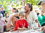 Das Spiel- und Aktionsgelände auf dem Seehasenfest ist feste Anlaufstelle für junge Familien (Foto: Stefan Trautmann)